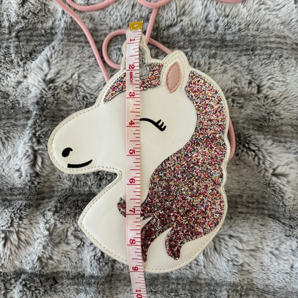 Cat & Jack Kids Girls Unicorn Crossbody Bag Size OS Pink Glitter Mane Magic